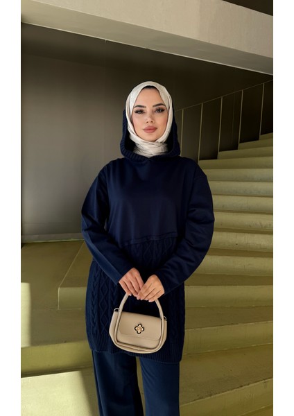 Çapraz Saç Örgülü Triko Takım modelleri