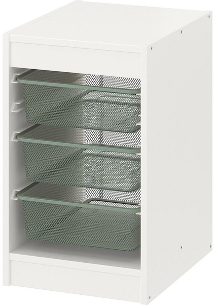 Saklama Ünitesi, Beyaz-Açık Yeşil, 34X44X55 cm