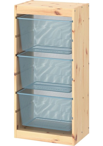 Saklama Ünitesi, Çam-Gri-Mavi, 44X30X91 cm