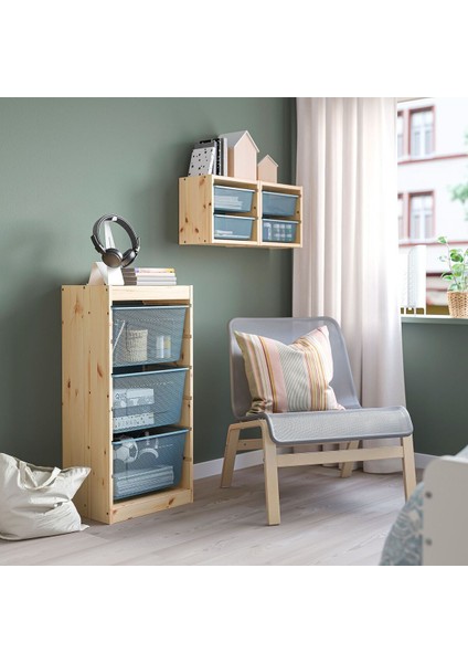 Saklama Ünitesi, Çam-Gri-Mavi, 44X30X91 cm fiyatları