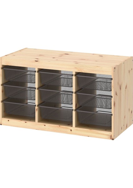 Saklama Ünitesi, Çam-Gri, 93X44X52 cm