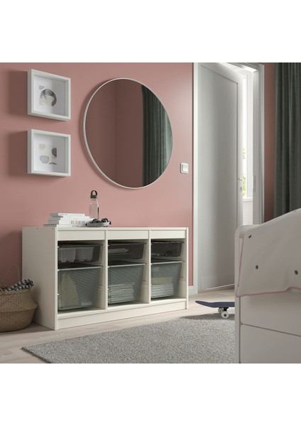 Saklama Ünitesi, Beyaz-Koyu Gri-Açık Yeşil-Gri, 99X44X56 cm fiyatları