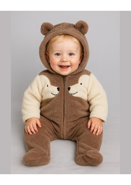 Welsoft Peluş Köpek Figürlü Kapüşonlu Bebek Tulum (0-12 Ay) fiyatları