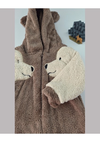 Welsoft Peluş Köpek Figürlü Kapüşonlu Bebek Tulum (0-12 Ay) modelleri