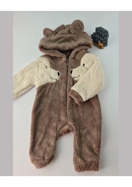 Welsoft Peluş Köpek Figürlü Kapüşonlu Bebek Tulum (0-12 Ay) fırsatları