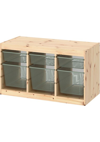 Saklama Ünitesi, Çam-Açık Yeşil-Gri, 93X44X52 cm