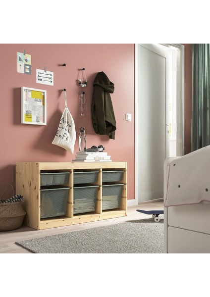 Saklama Ünitesi, Çam-Açık Yeşil-Gri, 93X44X52 cm fiyatları