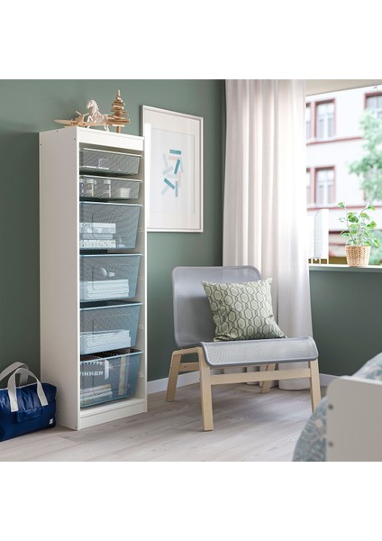 Saklama Ünitesi, Beyaz-Açık Yeşil-Gri-Mavi, 46X30X145 cm fırsatları