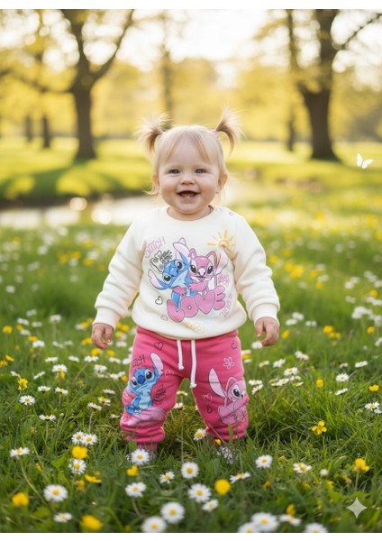 Laura Baby Stitch Baskılı Kız Bebek/çocuktakım