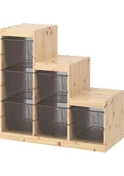 Saklama Ünitesi, Çam-Gri, 94X44X91 cm