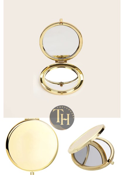 Cep Makyaj Aynası Yuvarlak Çanta İçi Hediyelik Promosyon Ayna Stickera Uygun Gold Ayna fiyatları