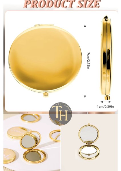 Cep Makyaj Aynası Yuvarlak Çanta İçi Hediyelik Promosyon Ayna Stickera Uygun Gold Ayna modelleri