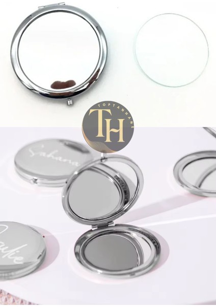 Cep Makyaj Aynası Yuvarlak Çanta Içi Hediyelik Promosyon Ayna Stickera Uygun Gümüş Ayna indirimleri