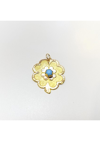 Çocuk Yonca Maşaallah Kolye Ucu 14 Ayar Altın modelleri