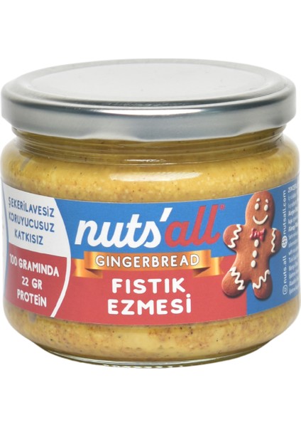 Tarçın & Zencefil Lezzetli Gingerbread Fıstık Ezmesi 280 G - Yılbaşı Özel Kış Spesiyali