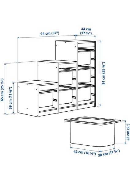 Saklama Ünitesi, Çam-Açık Kırmızı, 94X44X91 cm fırsatları