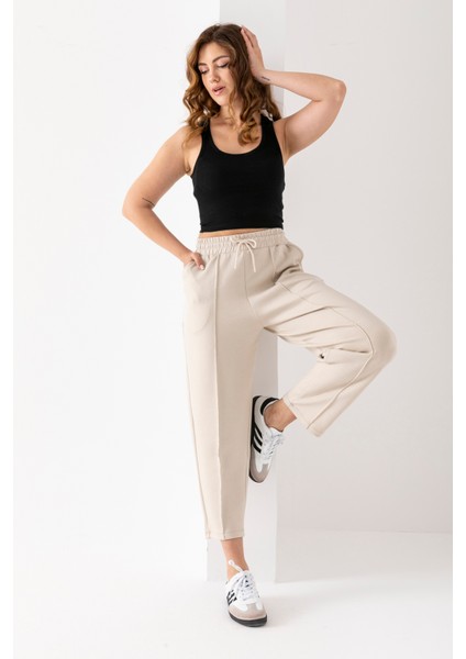 Kadın Modal Balon Model Likralı Pantolon Yumuşak Doku Beli Lastikli Çımalı Bilek Pantolon fırsatları