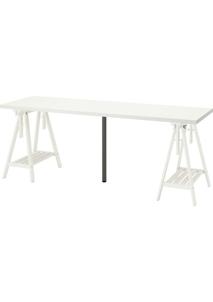 Çalışma Masası, Beyaz-Koyu Gri, 200X60 cm