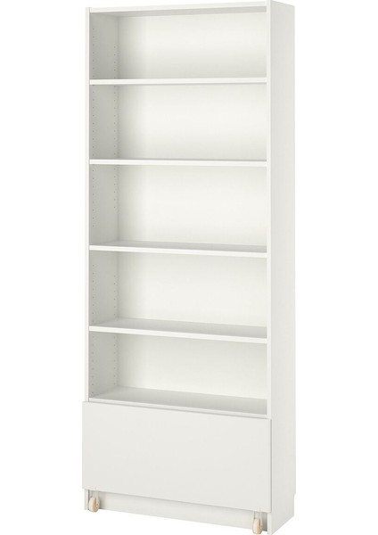 Çekmeceli Kitaplık, Beyaz, 80X30X202 cm