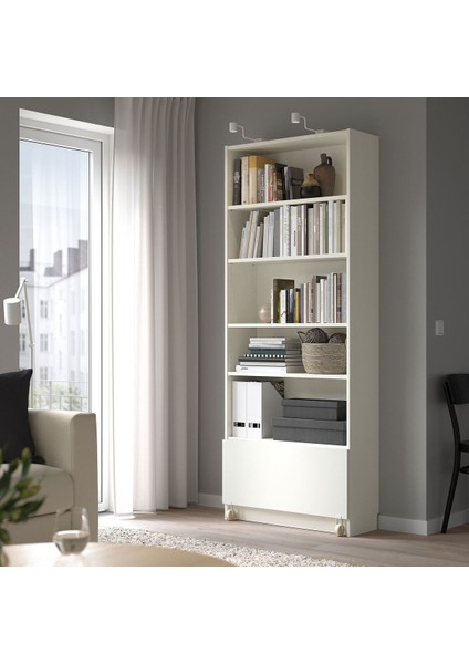 Çekmeceli Kitaplık, Beyaz, 80X30X202 cm fiyatları