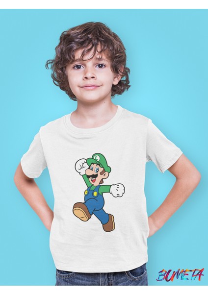 Super Mario Luigi Çocuk Tişört T-Shirt