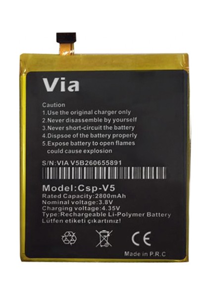Casper Vıa V5 Uyumlu Batarya 2800 Mah