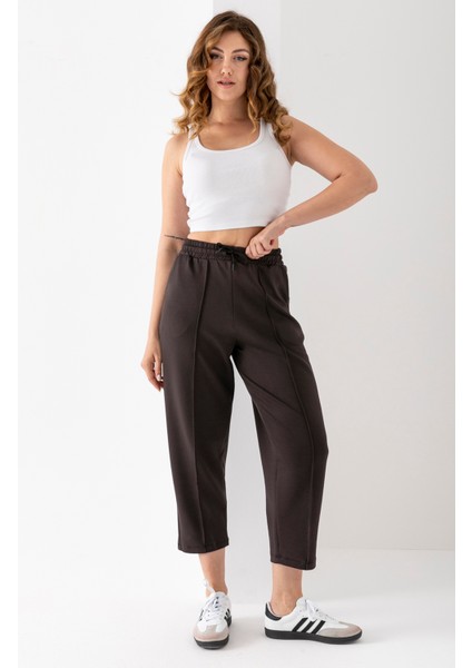 Kadın Modal Balon Model Likralı Pantolon Yumuşak Doku Beli Lastikli Çımalı Bilek Pantolon modelleri