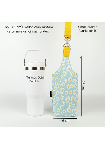 1 Litrelik El Yapımı U Model Papatya Desenli Matara Kılıfı fiyatları