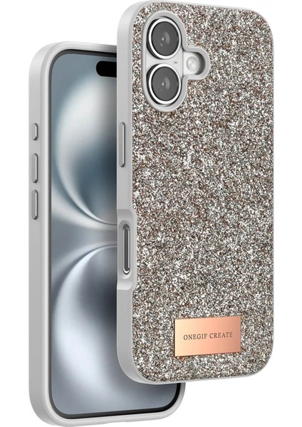 iPhone 16 Bright Simli Kapak - Gold