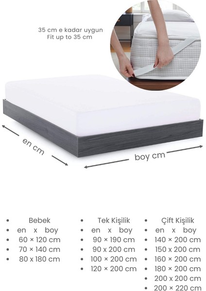 Alez Pamuklu Su Sıvı Geçirmez 4 Köşe Beyaz Yatak Koruyucu Tek Çift Kişilik Terletmeyen Yatak Alezi modelleri