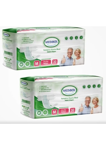 Yetişkin Bel Bantlı Hasta Bezi (M) Medium | 60 Adet