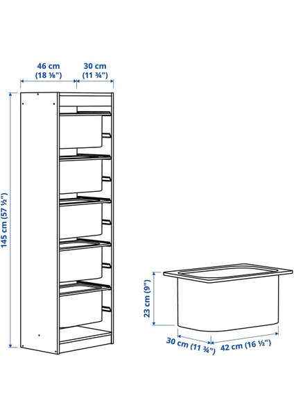 Saklama Ünitesi, Beyaz-Gri, 46X30X145 cm fırsatları