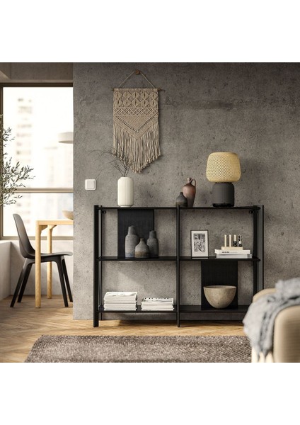 Açık Raf Ünitesi, Siyah, 120X85 cm fiyatları