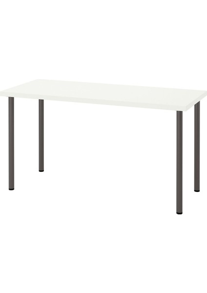 Çalışma Masası, Beyaz-Koyu Gri, 140X60 cm