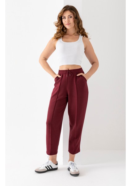 Kadın Modal Balon Model Likralı Pantolon Yumuşak Doku Beli Lastikli Çımalı Bilek Pantolon modelleri