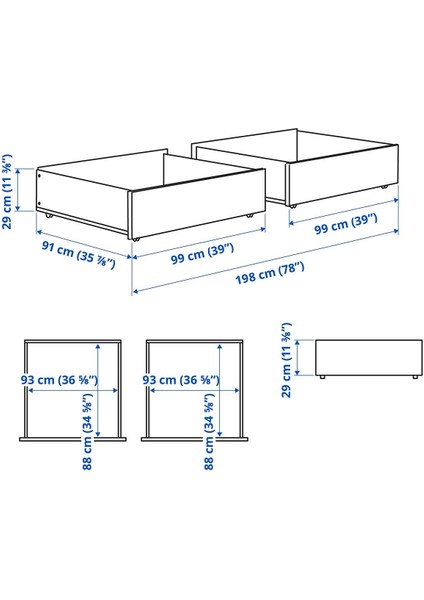 Karyola Çekmecesi, Açık Gri, 99X91X29 cm modelleri