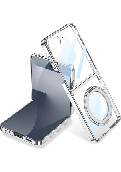 Samsung Galaxy Z Flip 7 Kılıf M-Safe Şarj Özellikli Standlı Kıpta Kpt-02 Kapak