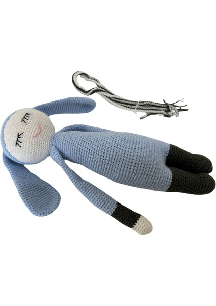 Uyuyan Oyuncak Tavşan El Işi %100 Pamuk Mavi Amigurumi Oyuncak fırsatları