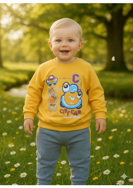 Laura Baby City Car Baskılı Erkek Bebek/çocuk Alt Üst Takım