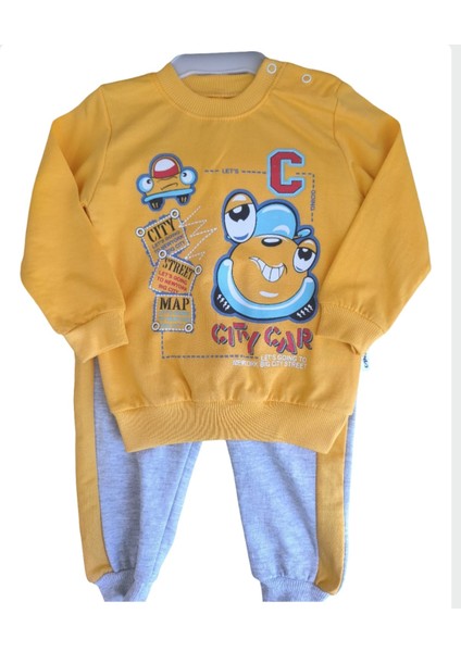 Laura Baby City Car Baskılı Erkek Bebek/çocuk Alt Üst Takım modelleri