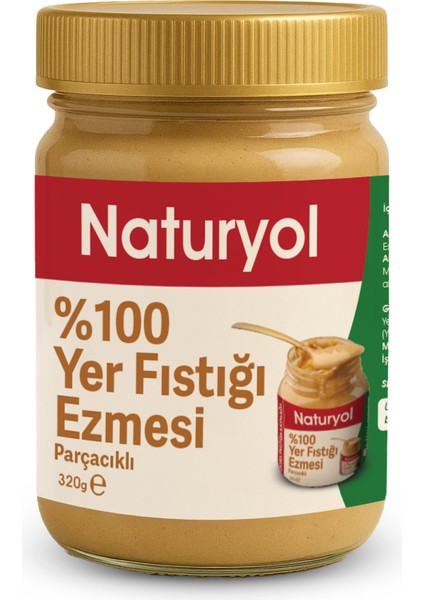 %100 Yer Fıstığı Ezmesi Şekersiz, Katkısız, Sade, Glutensiz, Vegan 320 G