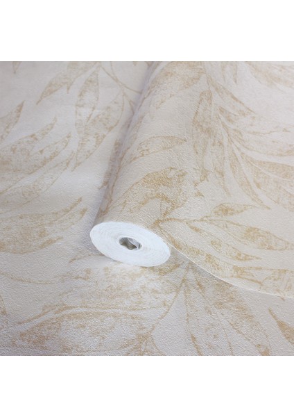 Hue Koleksiyonu 24208-3 Duvar Kağıdı, Krem (1.06 x15.6 m - 16.5 m²) Tropikal Yaprak Desen indirimleri