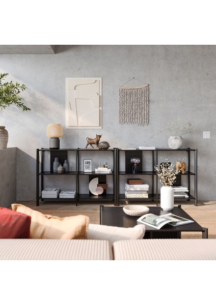 Açık Raf Ünitesi, Siyah, 240X85 cm fiyatları
