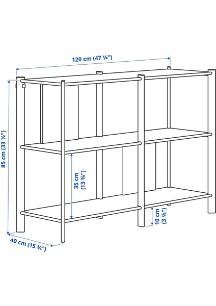 Açık Raf Ünitesi, Siyah, 240X85 cm fırsatları