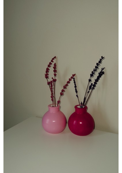 Ikili Balon Seramik Vazo Seti | Pembe & Fuşya Renk Masaüstü Dekoratif Vazo fiyatları