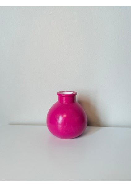 Ikili Balon Seramik Vazo Seti | Pembe & Fuşya Renk Masaüstü Dekoratif Vazo