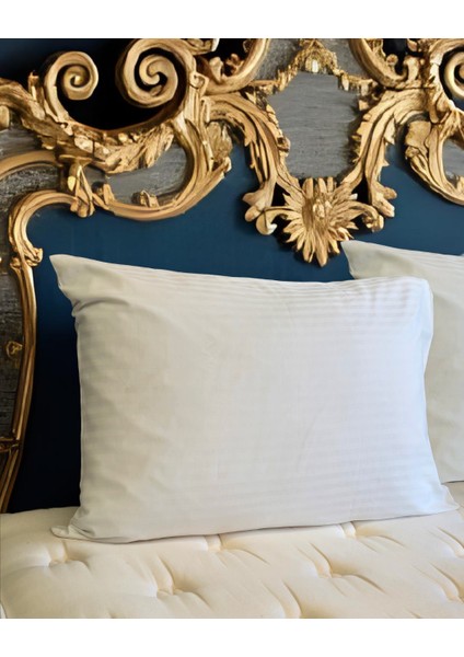 Solivane Otel Tipi Lüks Yastık Kılıfı | 83 Tel Pamuk Saten Çizgili Kumaş | Queen Size 60X80 modelleri