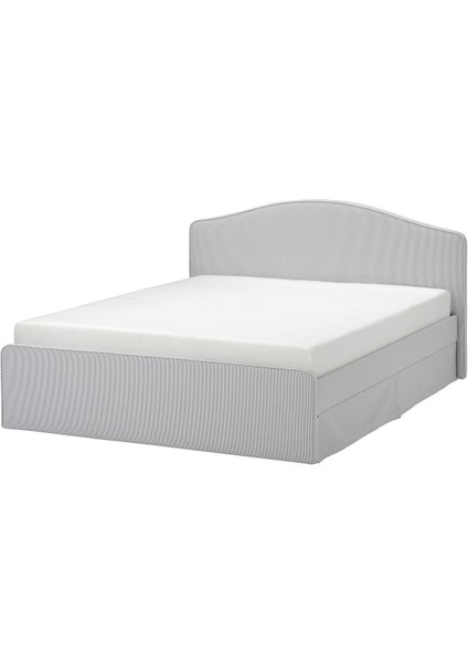 Çift Kişilik Karyola, Klovsta Gri-Beyaz, 160X200 cm