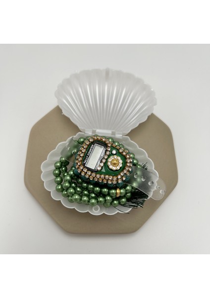 10 Adet Istiridye Kutulu Zikirmatik ve Tesbih Seti Hediyelik Mevlüt Umre Hac modelleri