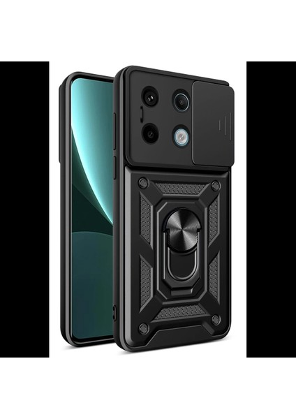 Xiaomi Poco X6 Pro Kılıf Pars Lens Yüzüklü Silikon